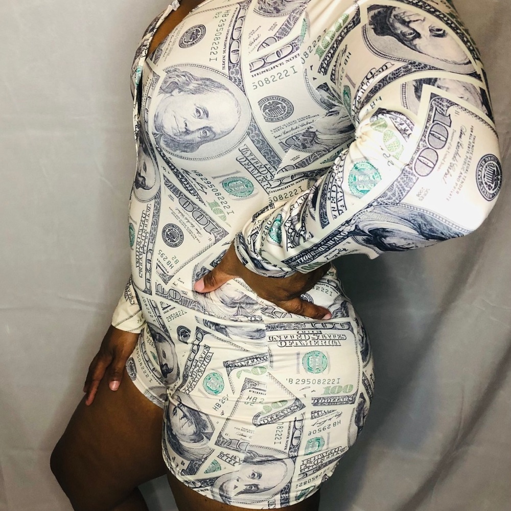 Money long sleeve pajama onesie